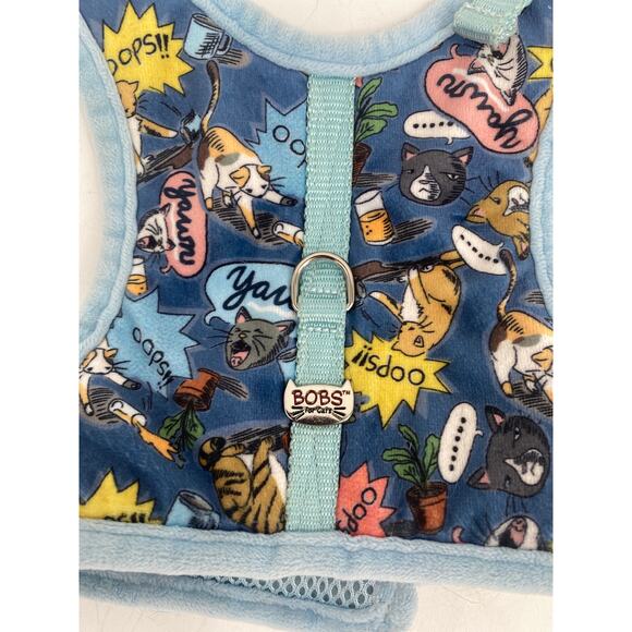 Bobs by Skechers Cat Harness Adjustable Blue Collar Mesh One Size - Picture 2 of 5